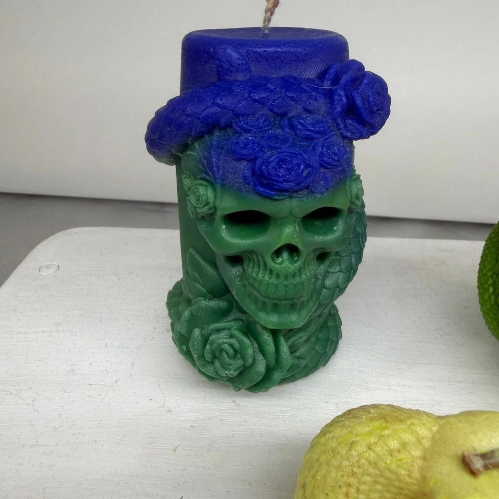 Skull and Snake Candle Set Unisex  Multicolor‎ Soy Gothic Macabre Handcrafted